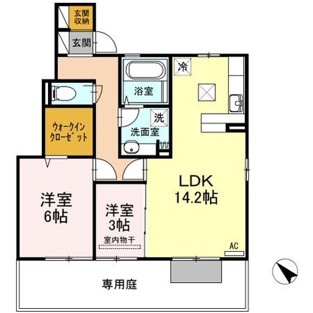 タウンビュー東福山　B棟（D)の物件間取画像